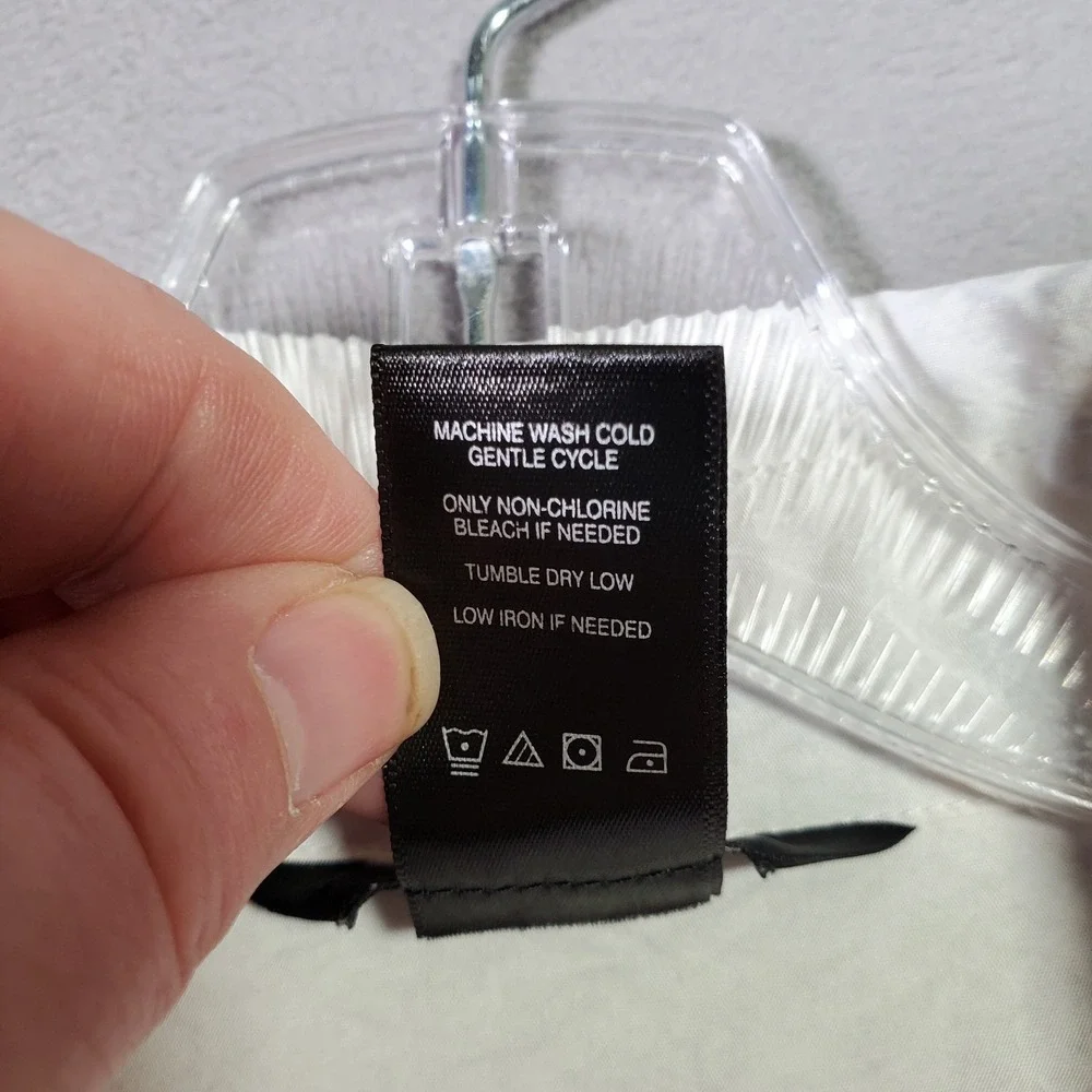 Ali Miles Button Up Shirt Womens 2X White Lagenlook Minimalist Career Chic Relax - Picture 7 of 7